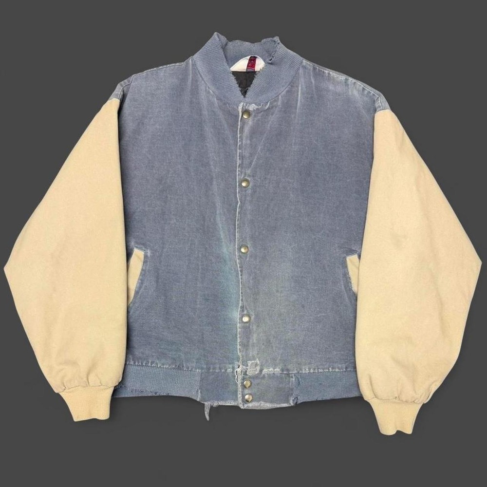 Vintage West Ark USA Varsity Jacket XL Blue Faded Distressed Hits 106 90s Cotton